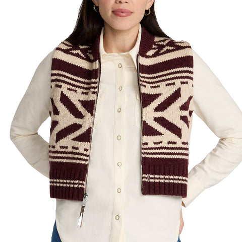 Pendleton Graphic Wool Zip-Up Sweater Vest